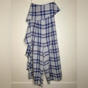 Endless Rose X Revolve Plaid Strapless Jumpsuit w/ Ruffle Side size Small